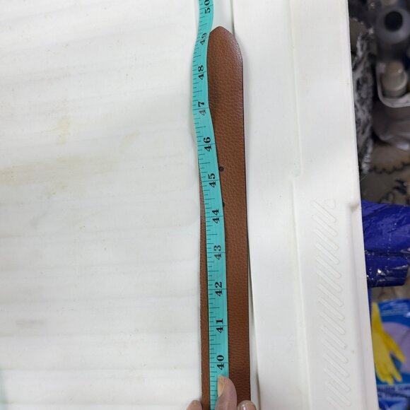 ALLEN EDMONDS Men's Black Leather Belt Handcrafted Silver Buckle Size 44 - Picture 7 of 9